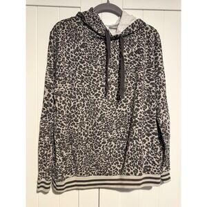 MOD ON TREND Leopard Print Hooded‎ Pullover Sweatshirt Women Size M